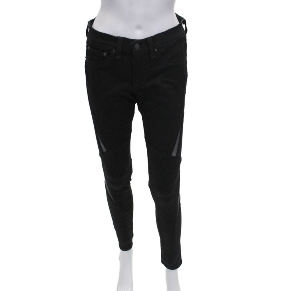 Rag & Bone Jean Women Skinny Black Jeans Mid Rise Button Size 27